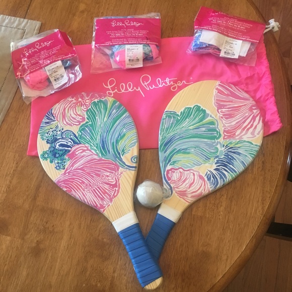 Lilly Pulitzer Accessories - ☀️Lilly Pulitzer Paddle set AND  3 drink holders!